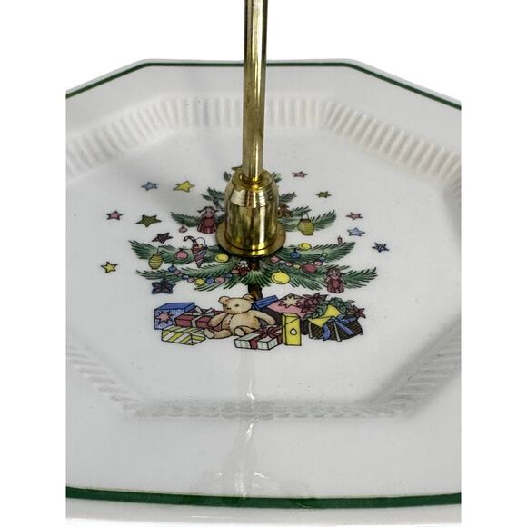 Nikko Japan Christmastime Retired Two Tier Octagon Serving Tray w/Handle-in Box! - Picture 5 of 7